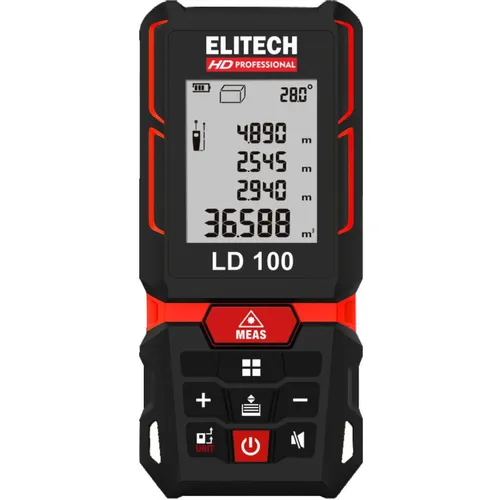 Дальномер Elitech LD 100, 2 класс лазера, 670нм, луч красный [204771]