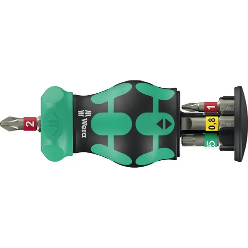 Отвертка с насадками WERA Kraftform Kompakt Stubby Magazin RA 1, внутренний шестигранник 6 предметов [we-008891]