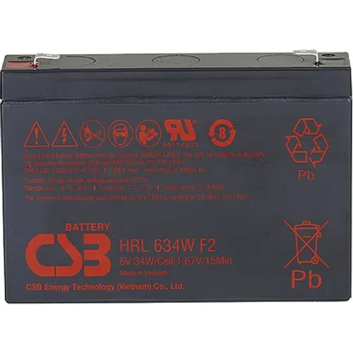 Аккумуляторная батарея CSB HRL634W F2 FR для ИБП, 6В, 34Ач