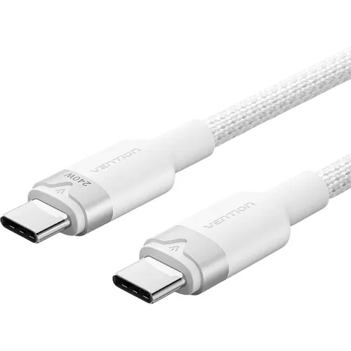 Кабель VENTION TRIWH, USB Type-C (m) (прямой) - USB Type-C (m) (прямой), 2м, белый