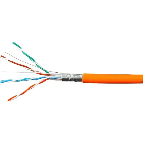 Кабель CABLEXPERT FPC-5051E-LSZH-4-CU/100 FTP, кат.5E, 100м, 4 пары, 24AWG, 0.51мм, медь, многожильный, оранжевый