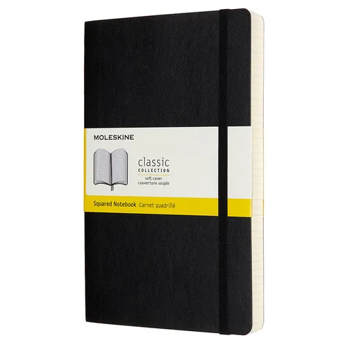 Блокнот Moleskine Classic Soft Expended, 400стр, в клеточку, мягкая обложка, черный [qp617exp]