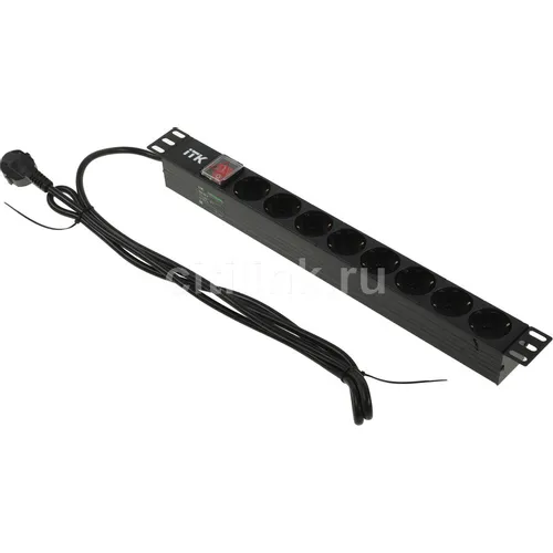 Блок распределения питания ITK PH12-8D1-P, горизонт.размещ., SchukoХ8, Тип вход. тока 16A, 2м