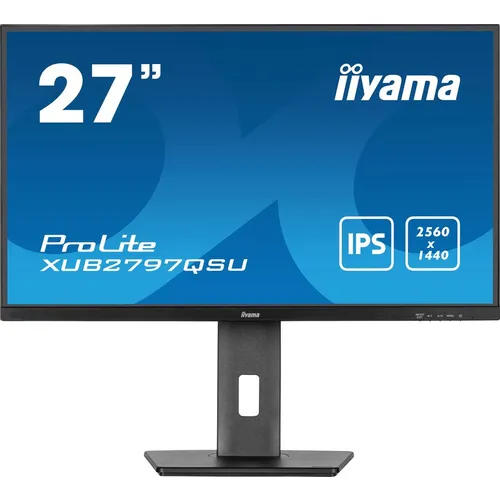 27" Монитор Iiyama ProLite XUB2797QSU-B2, 2560x1440, IPS, 100Гц, 1хHDMI, 1хDP, черный