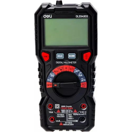 Мультиметр цифровой Deli DL334303, автоматический