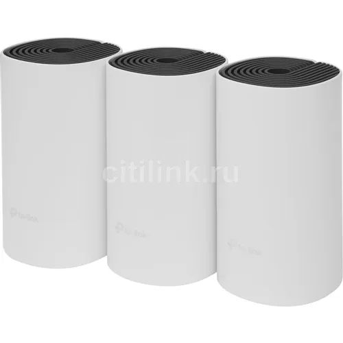 Бесшовный Mesh роутер TP-LINK Deco E4, Wi-Fi 5, AC1200, 2.4/5ГГц, 2 WAN/LAN, белый, 3 шт. в комплекте [deco e4(3-pack)]