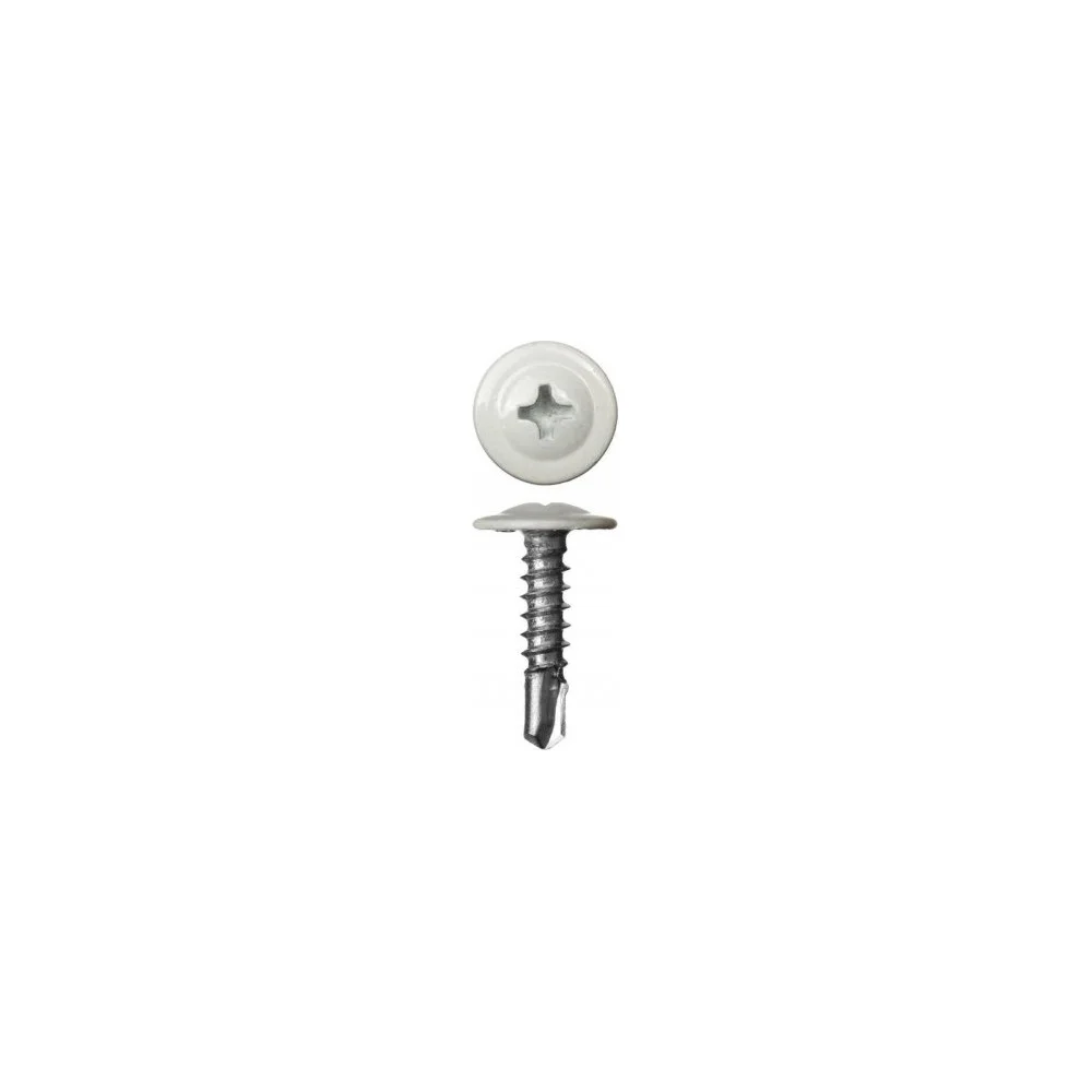 Саморез-сверло металл-металл Стройметиз 4,2х19 RAL9003 (200 шт.) 2530123