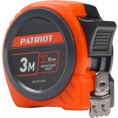 Рулетка строительная Patriot MTP 3 16, 3м x16мм, с магнитным зацепом [350005016]