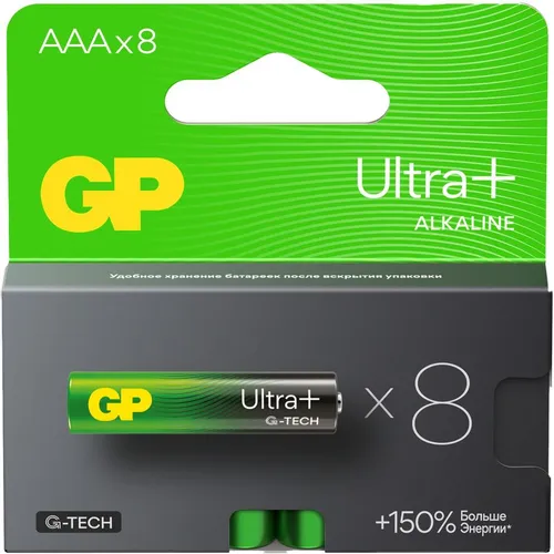 AAA Батарейка GP Ultra Plus Alkaline 24AUPA21-2CRB8, 8 шт.