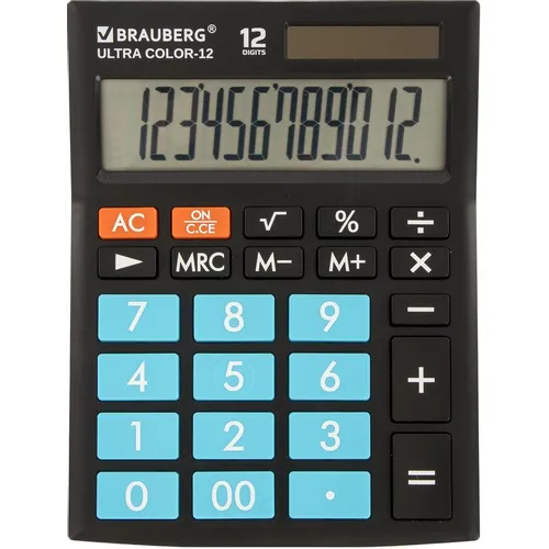 Калькулятор BRAUBERG Ultra, 250497, 12-разрядный, черный