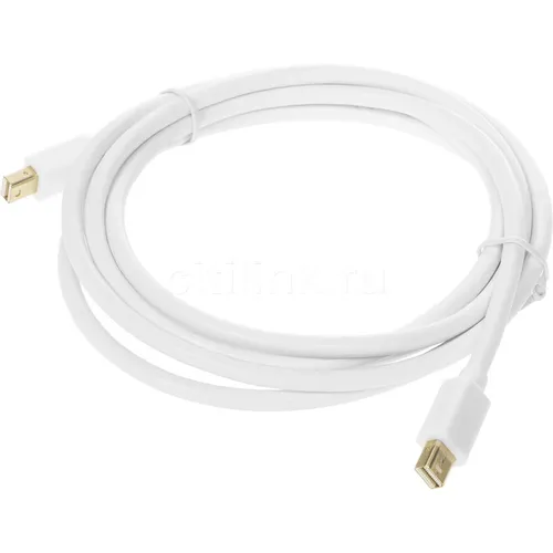 Кабель аудио-видео Buro 1.2v, miniDisplayport (m) - miniDisplayport (m), 2м, GOLD, белый [bhp mdpp-2]