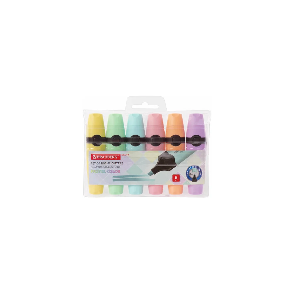 Текстовыделители BRAUBERG DELTA PASTEL 151736