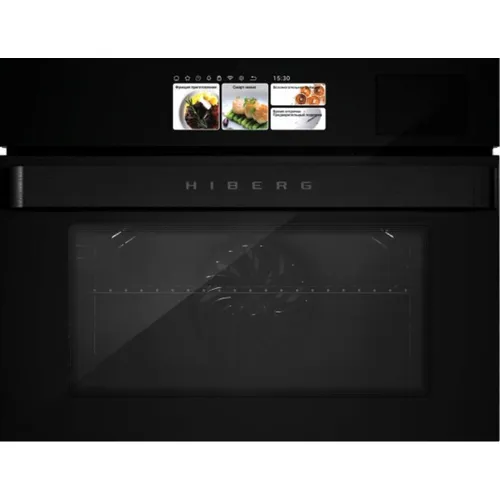 Духовой шкаф электрический HIBERG S-VM 5615 B i-Smart, 47л, дверца с 3 стеклами, черный