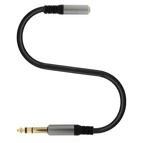 Кабель соединительный аудио PREMIER PCH-237, Jack 6.3 (m) - Jack 3.5 (f), 0.2м, GOLD, черный