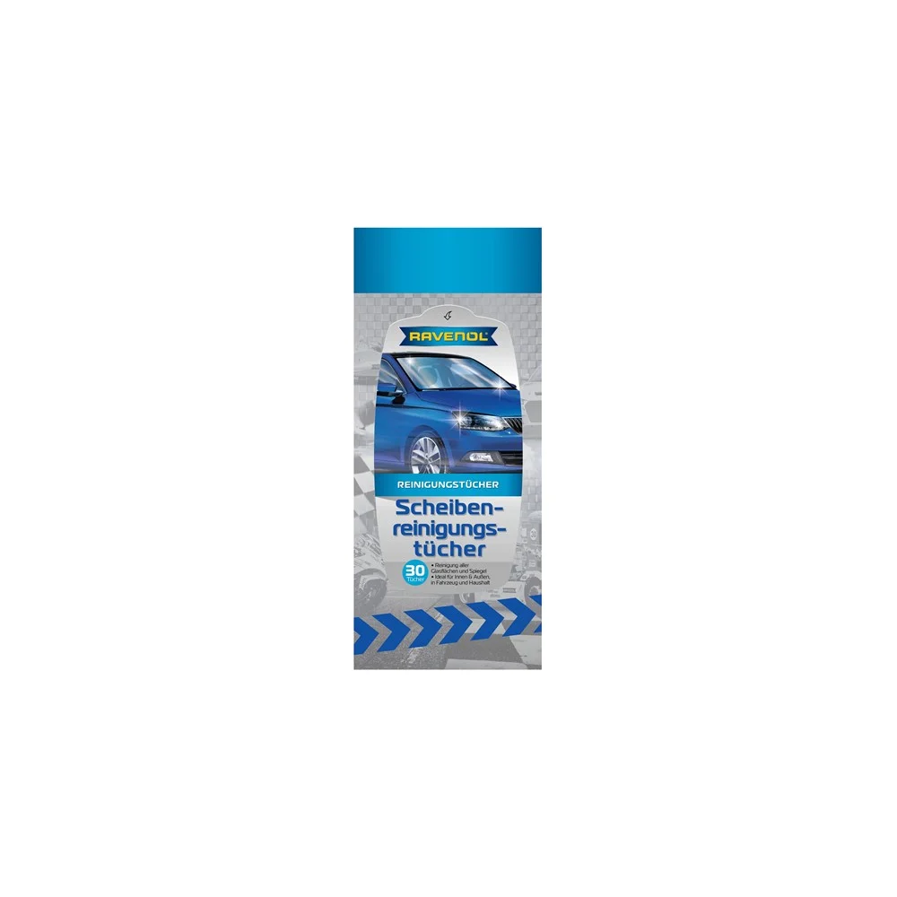 Влажные салфетки для стекол, зеркал и фар RAVENOL 1360703-001-02-000