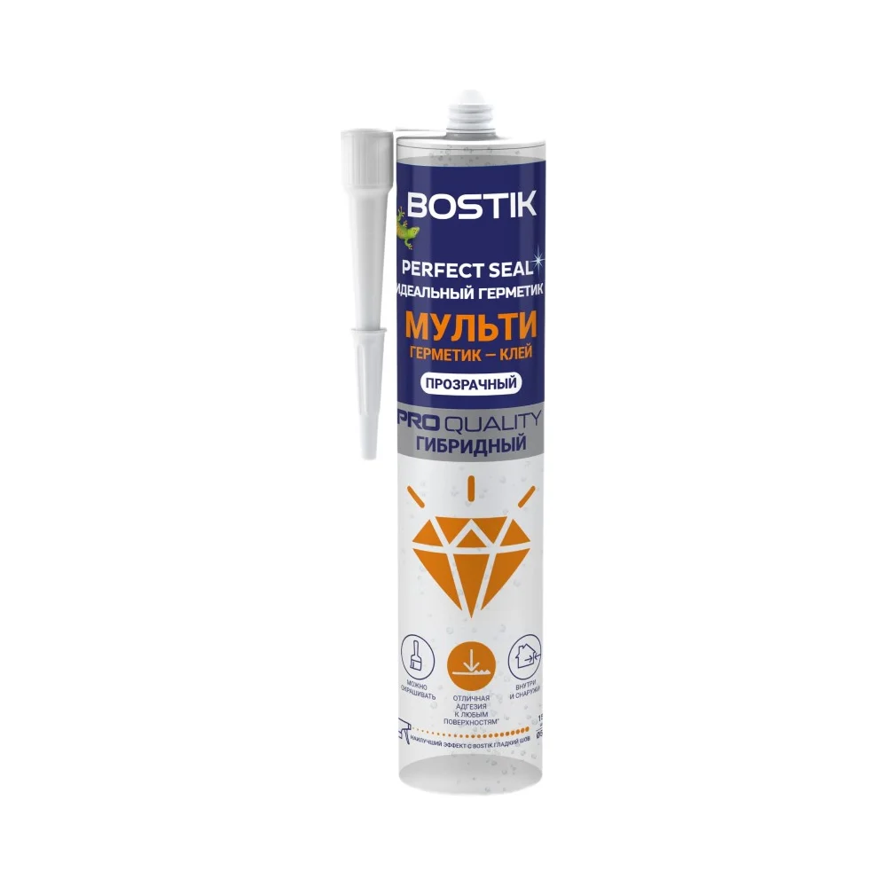 Идеальный герметик Bostik Perfect Seal Мульти, прозрачный, 300 г 202301101