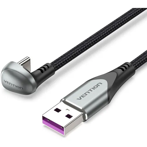 Кабель VENTION COHHF, USB Type-C (m) (угловой) - USB 2.0 A (m) (прямой), круглое, 1м, пакет, черный