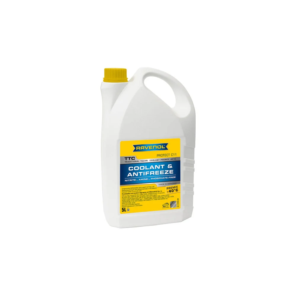 Антифриз RAVENOL TTC Traditional Technology Coolant Premix готовый к применению, желтый, 5 л 1410105-005-01-999