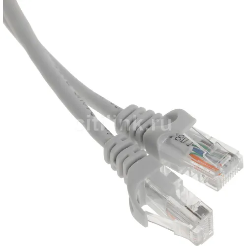 Патч-корд ITK вилка RJ-45, вилка RJ-45, кат.5E, ПВХ, 1м, серый [pc01-c5eu-1m]