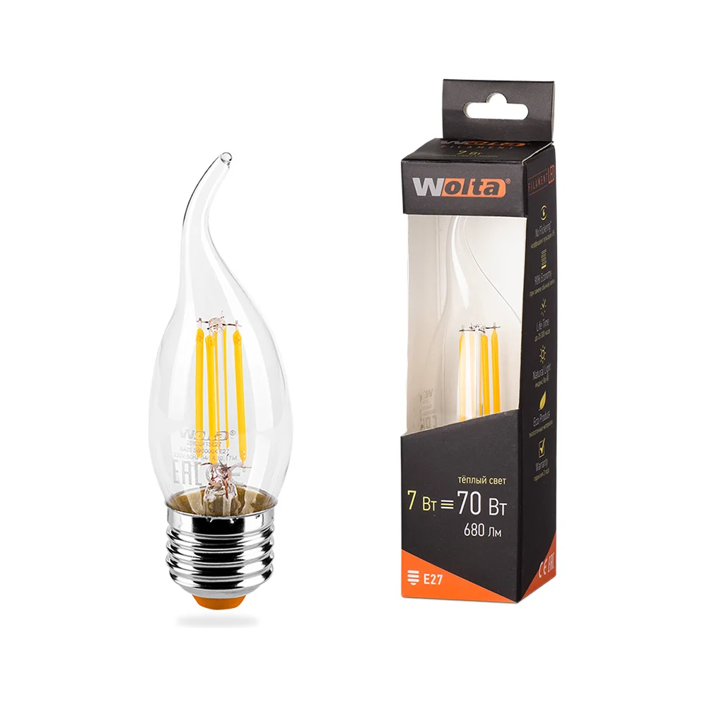 Светодиодная лампа Wolta LED FILAMENT 25YCDFT7E27