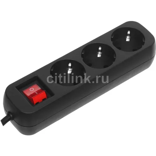 Сетевой удлинитель Defender G318, 1.8м, черный [99333]