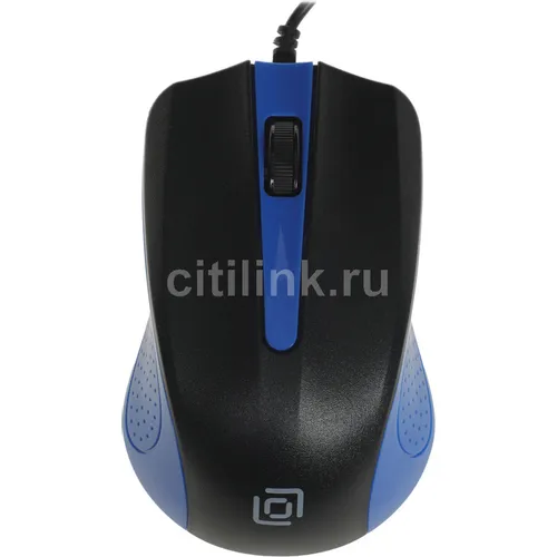 Мышь проводная Oklick 225M, оптическая, USB, 1200dpi, черный и синий [288233]