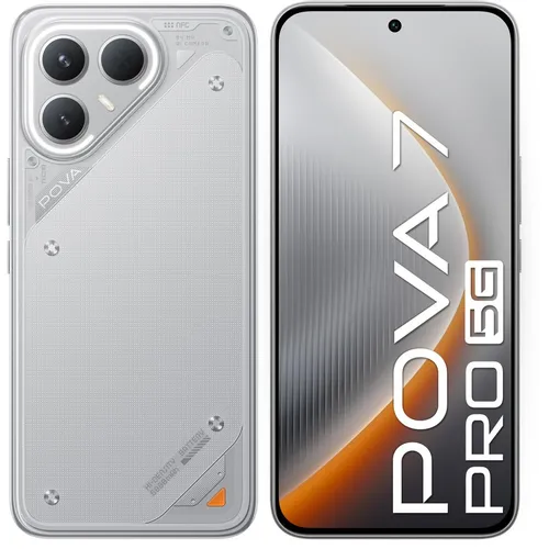 6.78" Смартфон TECNO Pova 7 Pro 5G 8/256Gb, NFC, OLED, 144Гц, 6000мAч, серый