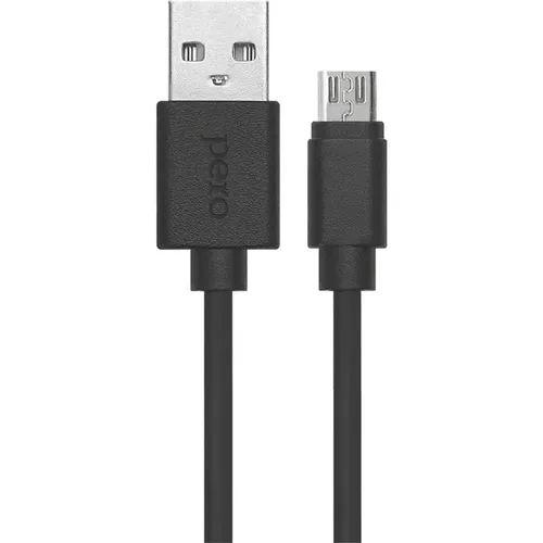 Кабель PERO DC-03, micro USB (m) - USB (m), 0.2м, 2A, черный
