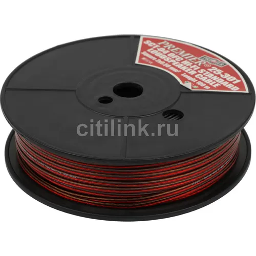 Кабель акустический PREMIER SCT-04 BC, 2х0.5 кв.мм, медный, 100м, черный [25-301 100]