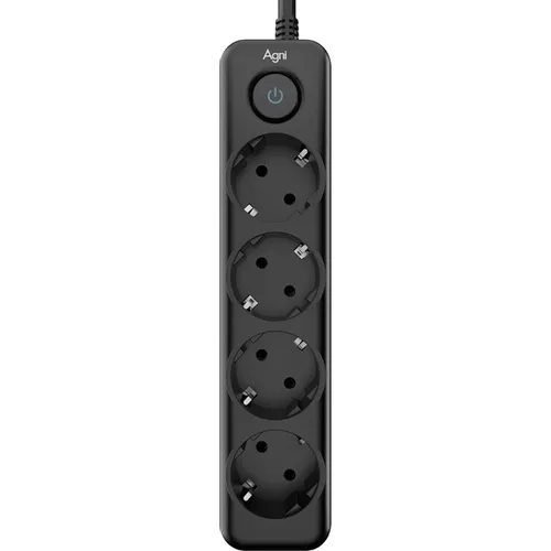 Сетевой фильтр AGNI TP-FD4E, 2м, черный [tp-fd4e-2m-black]