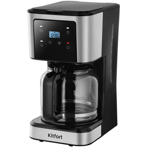 Кофеварка KitFort КТ-7628, капельная, черный /нержавеющая сталь