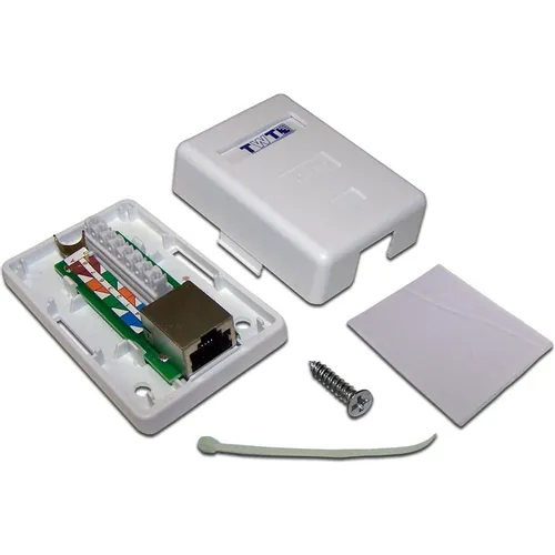 Розетка Lanmaster (TWT-SM1-45/S-WH) настен. RJ45 1 кат.5E STP бел.
