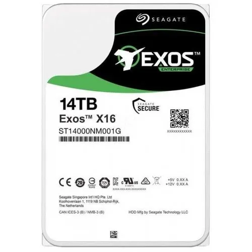 Жесткий диск Seagate Exos X16 ST14000NM001G, 14ТБ, HDD, SATA III, 3.5"