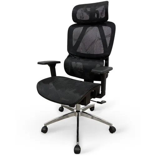 Кресло MYROO Office Ping, сетка, до 140кг, синхромеханизм, регулируемые 3D подлокотники, черный