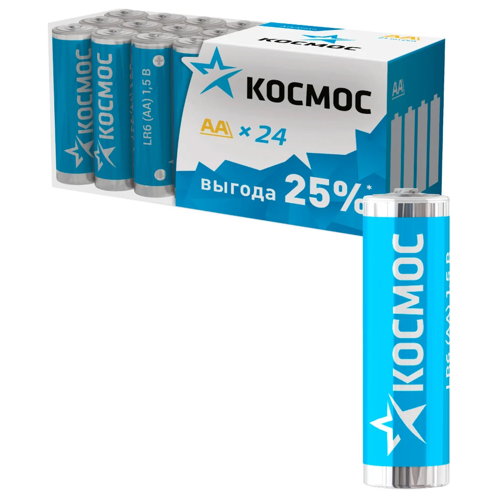 Батарейка КОСМОС LR6 пласт. бокс уп.24шт 278065