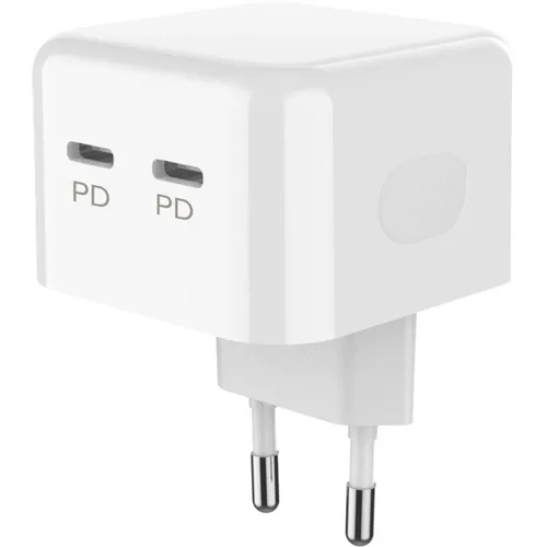 Сетевое зарядное устройство PERO TC18, 2xUSB-C, 35Вт, 3A, белый [tc18w]