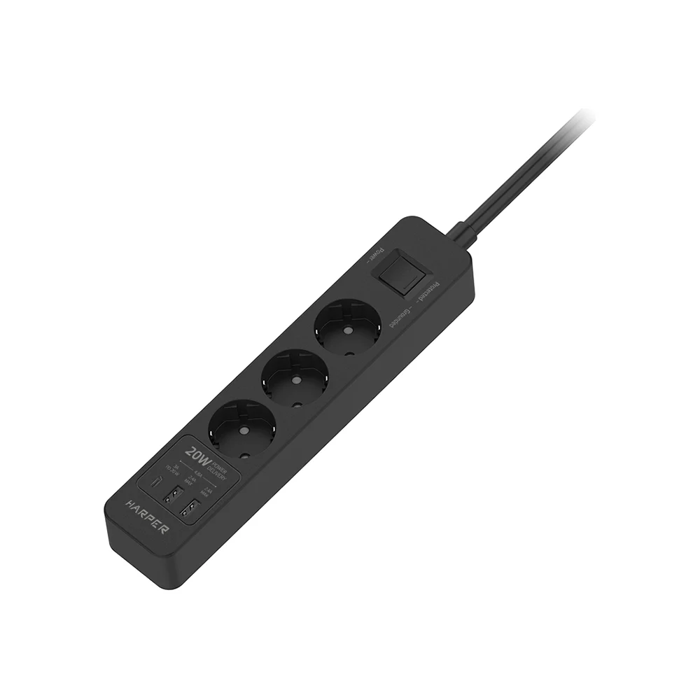 Сетевой фильтр-удлинитель Harper UCH-430 Black PD3.0 H00003202