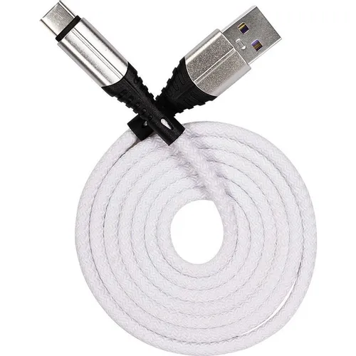 Кабель ZIBELINO USB Type-C (m) - USB (m), 2м, 2.1A, белый [zdnc-typec-2m-wht]