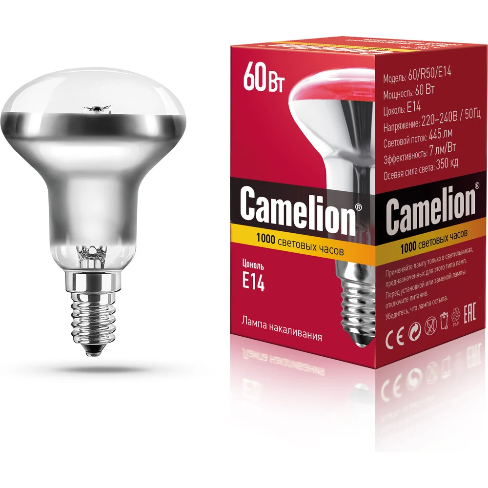 Лампа накаливания Camelion 60/R50/E14 MIC 8978