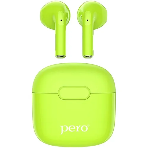 Наушники PERO TWS05, спортивные, Bluetooth, внутриканальные, зеленый [ptws05g]