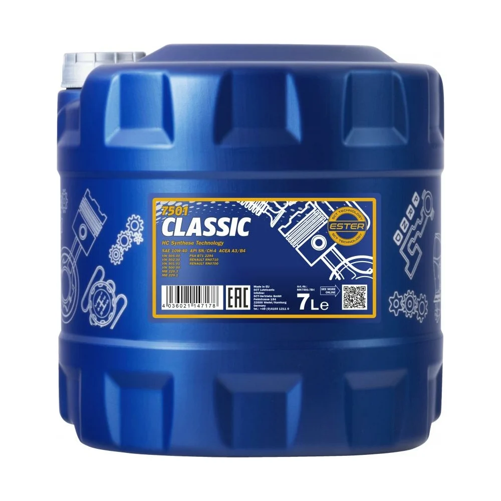 Полусинтетическое моторное масло MANNOL CLASSIC 10W40 1992
