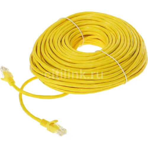 Патч-корд PREMIER PP12-30M/Y литой (molded), UTP, кат.5E, 30м, 4 пары, 26AWG, алюминий омедненный, многожильный, желтый