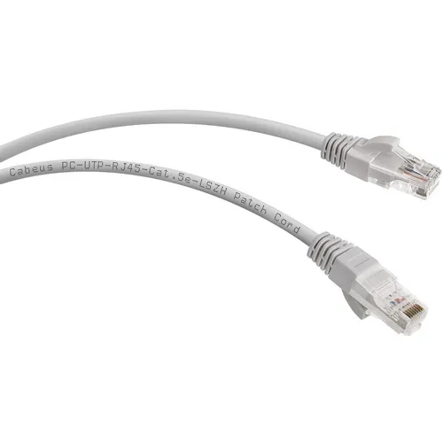 Патч-корд CABEUS вилка RJ-45, вилка RJ-45, кат.5E, LSZH, 20м, серый [pc-utp-rj45-cat.5e-20m-lszh]