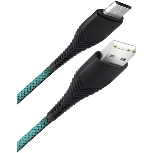 Кабель BORASCO Fishbone, micro USB (m) - USB (m), 1м, 3A, мятный [38502]