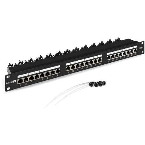 Патч-панель Exegate EPP3-19-24-8P8C-110D-STP9 (EX297318RUS) 5.12" 1U 24xRJ45 STP