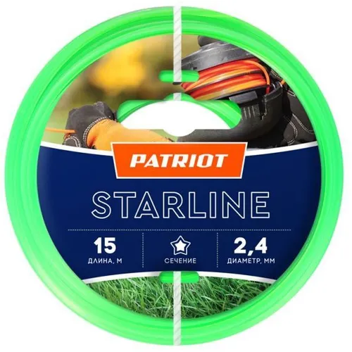 Леска для садовых триммеров Patriot Starline, 2.4мм, 15м [805201061]