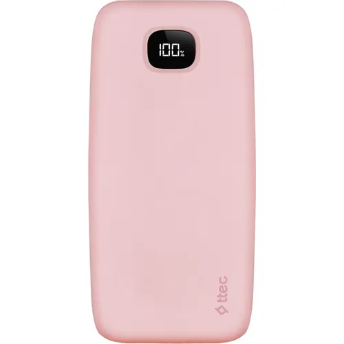 Внешний аккумулятор (Power Bank) TTEC ChargeUp Pro LCD, 20000мAч, розовый [2bb213tp]