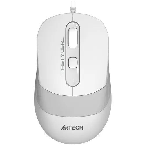 Мышь проводная A4TECH Fstyler FM10S, оптическая, USB, 1600dpi, белый и серый [fm10s usb white]