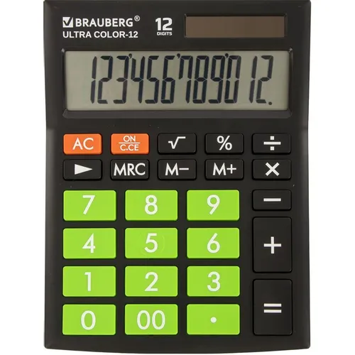 Калькулятор BRAUBERG Ultra, 250498, 12-разрядный, черный
