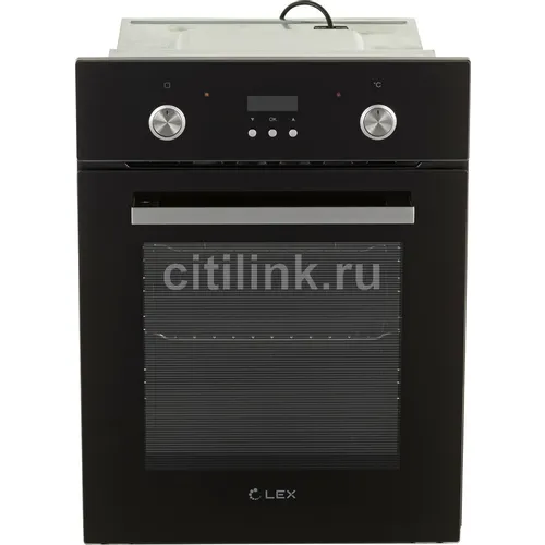 Духовой шкаф электрический LEX EDP 4571 BL, 55л, дверца с 2 стеклами, стекло черное